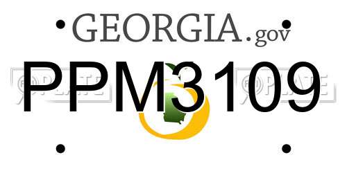 PPM3109 Georgia License Plate