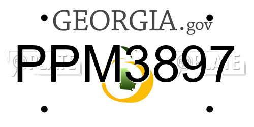 PPM3897 Georgia License Plate