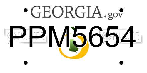 PPM5654 Georgia License Plate