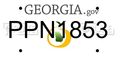 PPN1853 Georgia License Plate