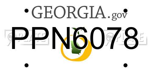 PPN6078 Georgia License Plate