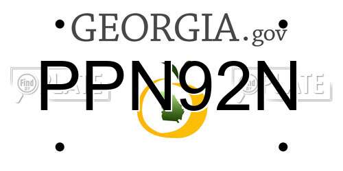PPN92N Georgia License Plate