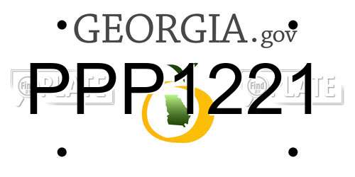 PPP1221 Georgia License Plate
