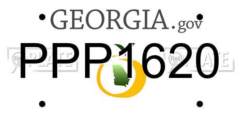 PPP1620 Georgia License Plate
