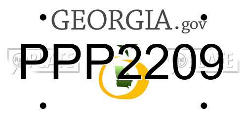 PPP2209 Georgia License Plate