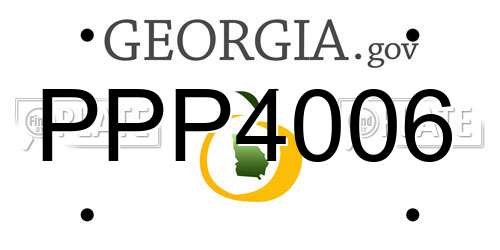PPP4006 Georgia License Plate