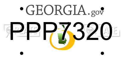 PPP7320 Georgia License Plate