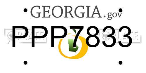 PPP7833 Georgia License Plate