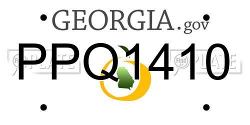 PPQ1410 Georgia License Plate