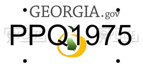 PPQ1975 Georgia License Plate