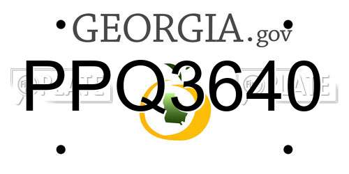 PPQ3640 Georgia License Plate