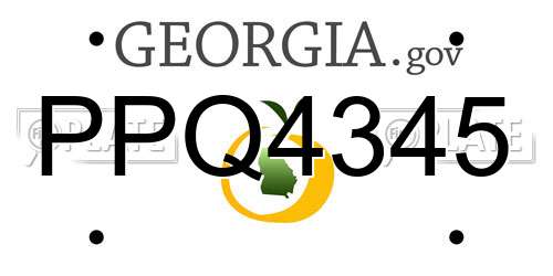 PPQ4345 Georgia License Plate