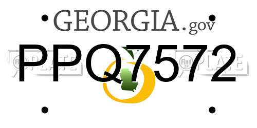 PPQ7572 Georgia License Plate