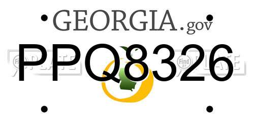 PPQ8326 Georgia License Plate