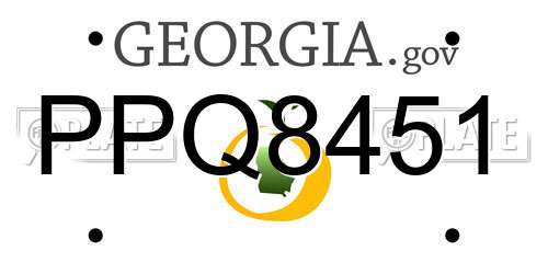 PPQ8451 Georgia License Plate