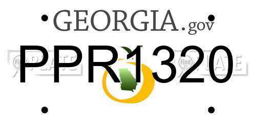 PPR1320 Georgia License Plate