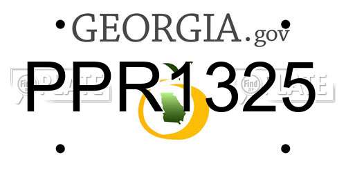 PPR1325 Georgia License Plate