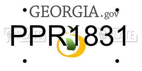 PPR1831 Georgia License Plate