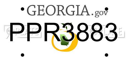 PPR3883 Georgia License Plate