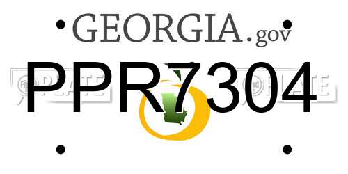 PPR7304 Georgia License Plate