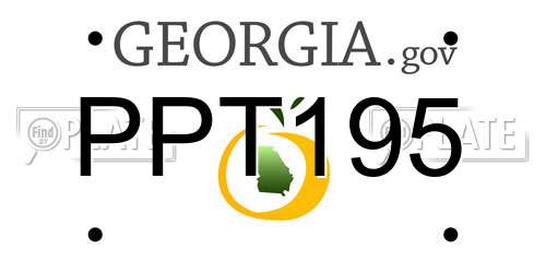 PPT195 Georgia License Plate