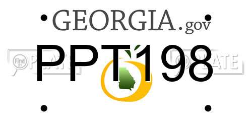 PPT198 Georgia License Plate
