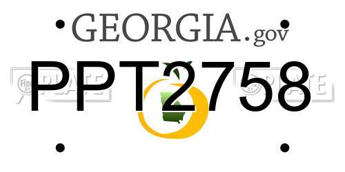 PPT2758 Georgia License Plate