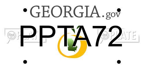 PPTA72 Georgia License Plate