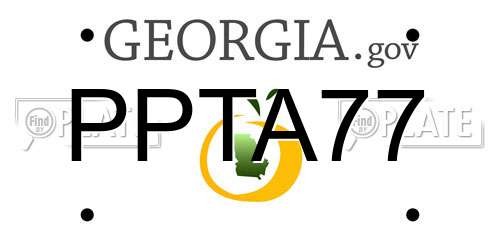 PPTA77 Georgia License Plate