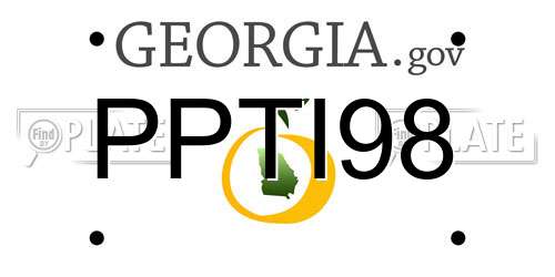 PPTI98 Georgia License Plate