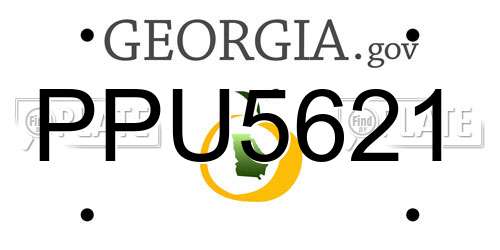 PPU5621 Georgia License Plate