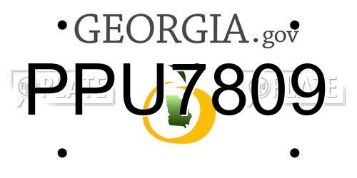PPU7809 Georgia License Plate