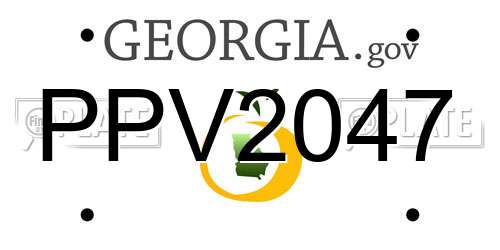 PPV2047 Georgia License Plate