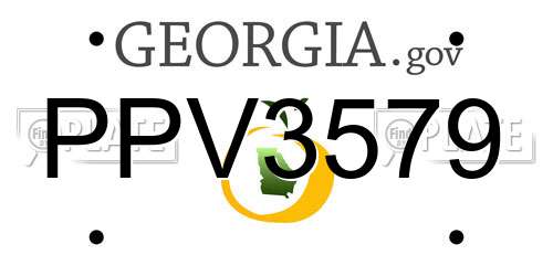 PPV3579 Georgia License Plate