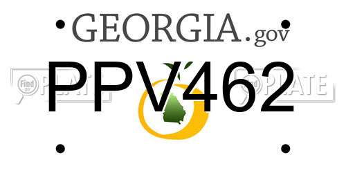 PPV462 Georgia License Plate