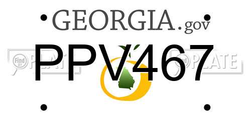 PPV467 Georgia License Plate