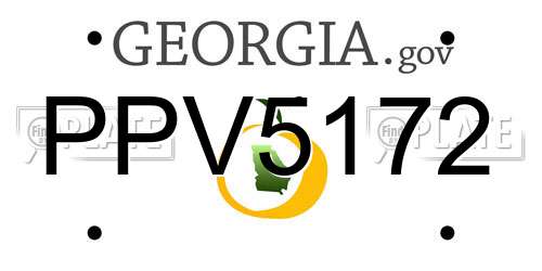 PPV5172 Georgia License Plate