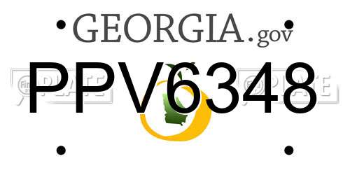 PPV6348 Georgia License Plate