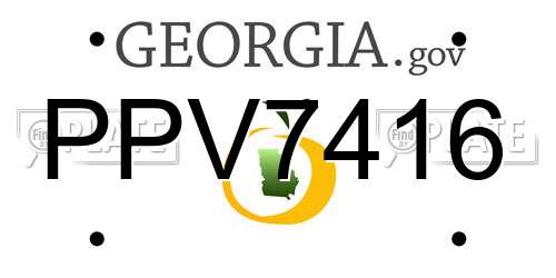PPV7416 Georgia License Plate