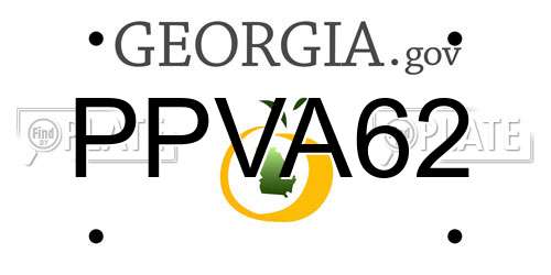 PPVA62 Georgia License Plate