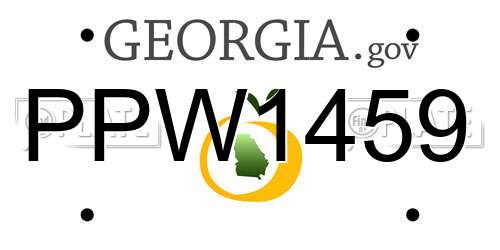 PPW1459 Georgia License Plate
