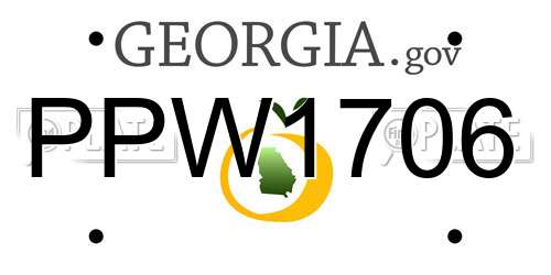 PPW1706 Georgia License Plate