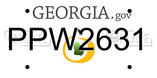 PPW2631 Georgia License Plate