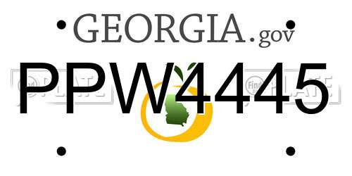PPW4445 Georgia License Plate