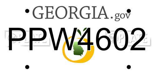 PPW4602 Georgia License Plate