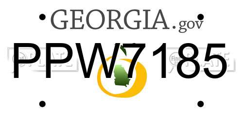 PPW7185 Georgia License Plate