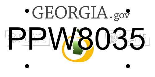 PPW8035 Georgia License Plate