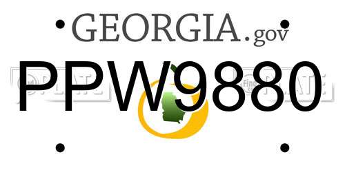 PPW9880 Georgia License Plate