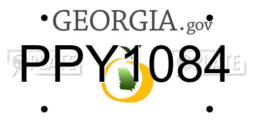 PPY1084 Georgia License Plate