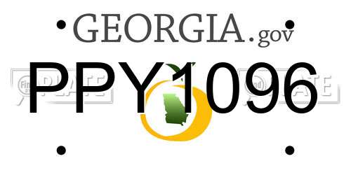 PPY1096 Georgia License Plate
